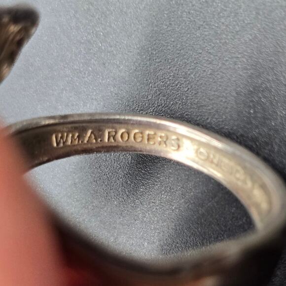 Oneida Silver Plated Spoon Ring WMA Rogers Vintage Wrap Size 9 - Picture 3 of 8
